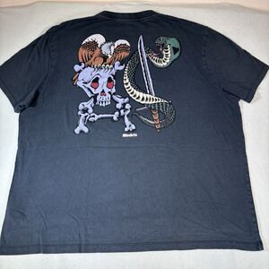 Allsaints Sabrerattler Tattoo Art Crew Neck T Shirt Mens XL Black Rattler Snake